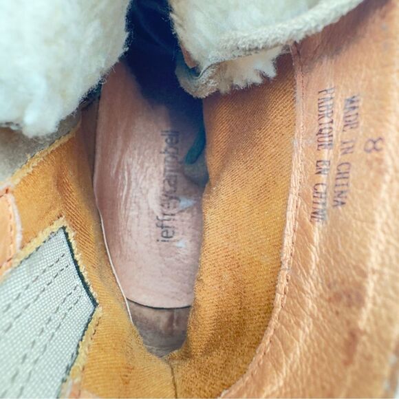 Jeffrey Campbell Culvert suede winter warm fur lace up boots block heel womans 8 - Picture 8 of 10